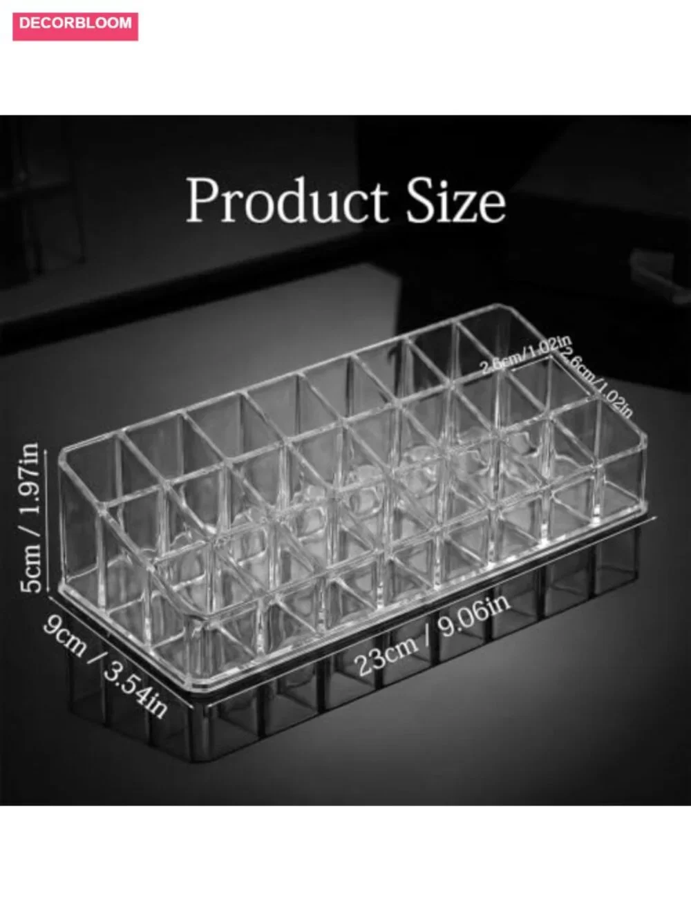 2-Pack 24-Slot Acrylic Makeup Organizer Lipstick Holder for Vanity